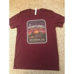Heartland National Park T Shirt Medium Red Bella & Canvas NWOT New Hanover USA